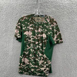 Nike Pro Combat Shirt Mens Small Fitted Green Digi Camo Short Sleeve Dri-Fit